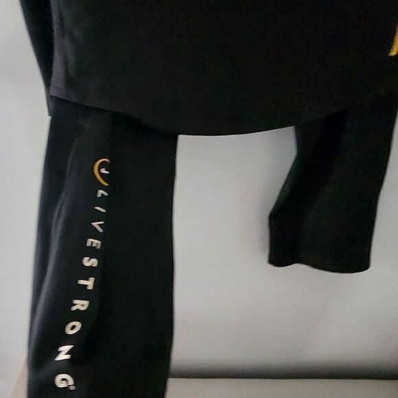 Nike Dri-Fit Livestrong Yellow Black Full Zip Jacket Hood Pants S RARE Womans - Picture 4 of 10